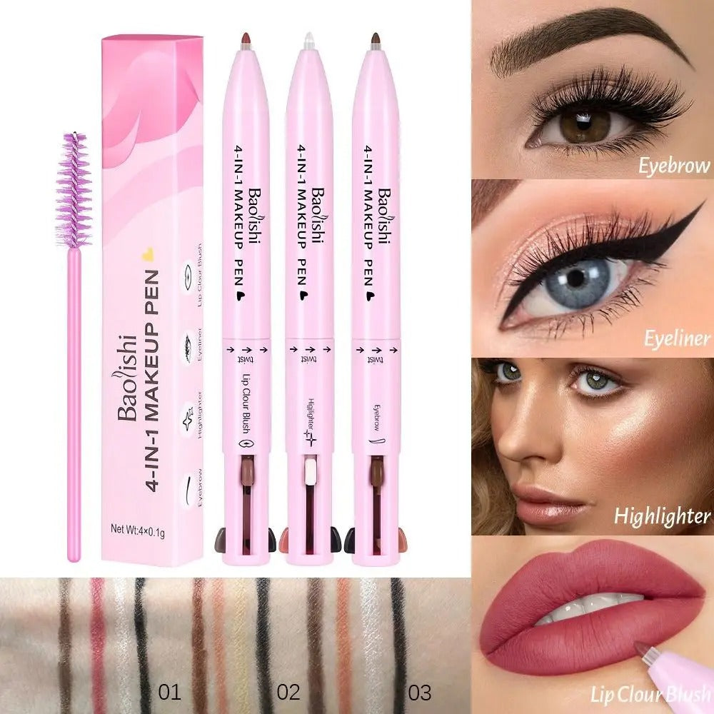 4-in-1 Makeup Pen – Eyeliner · Brow Pencil · Lip Liner · Highlighter
