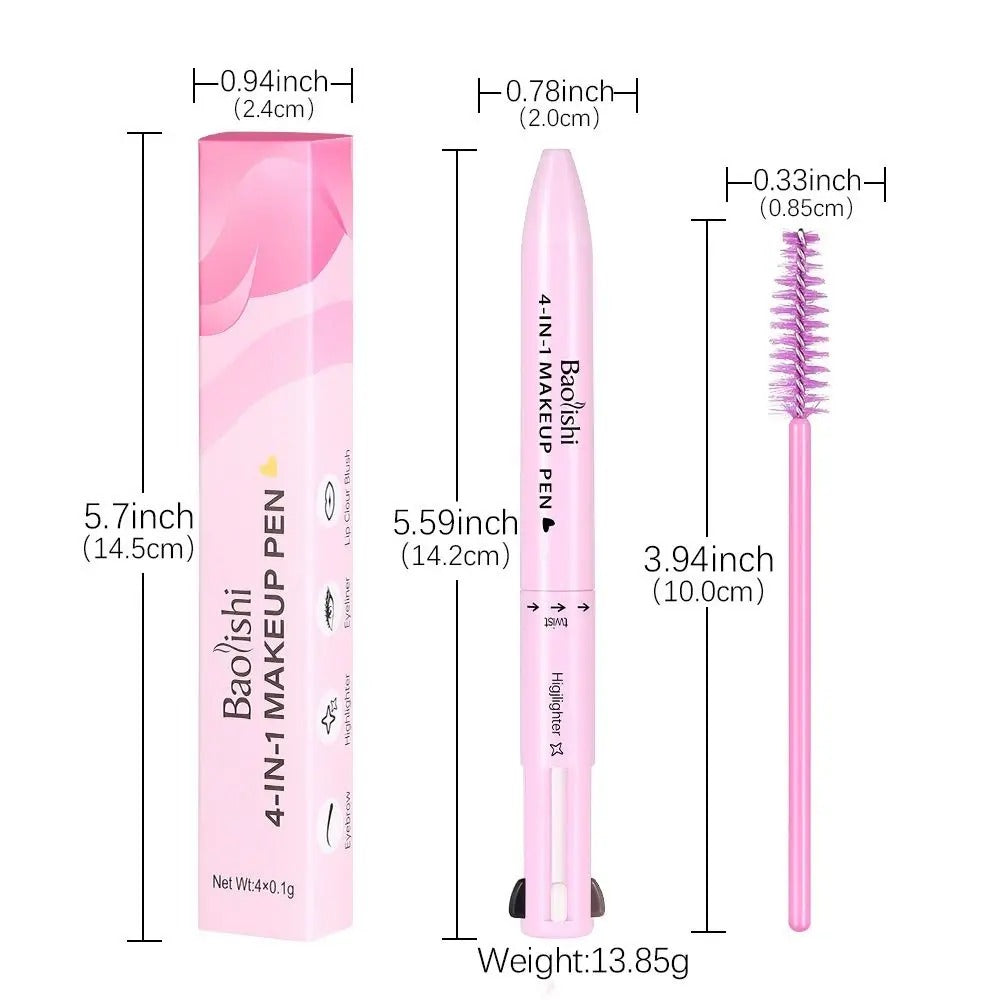 4-in-1 Makeup Pen – Eyeliner · Brow Pencil · Lip Liner · Highlighter